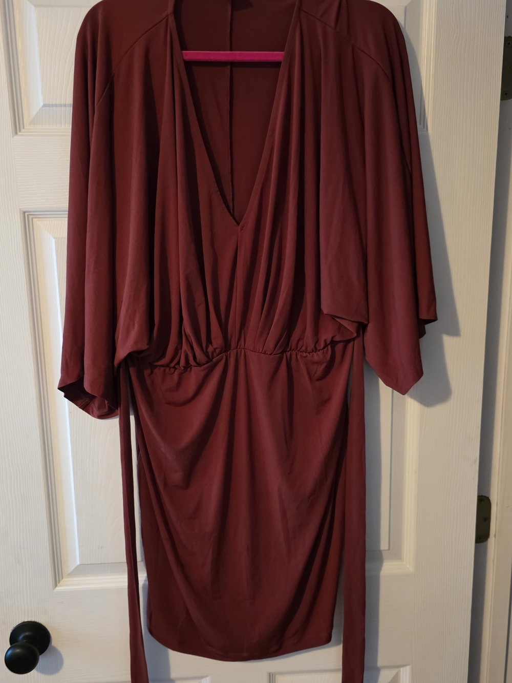 VENUS Burgundy Wrap-Style Dress
